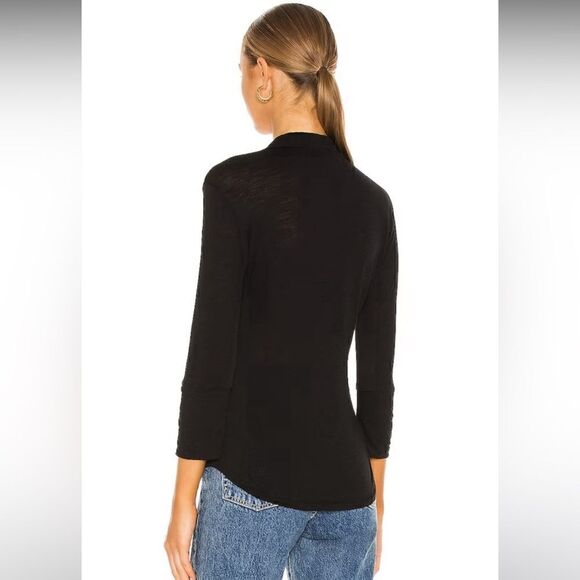 James Perse Contrast Panel Shirt in Black - Picture 4 of 10